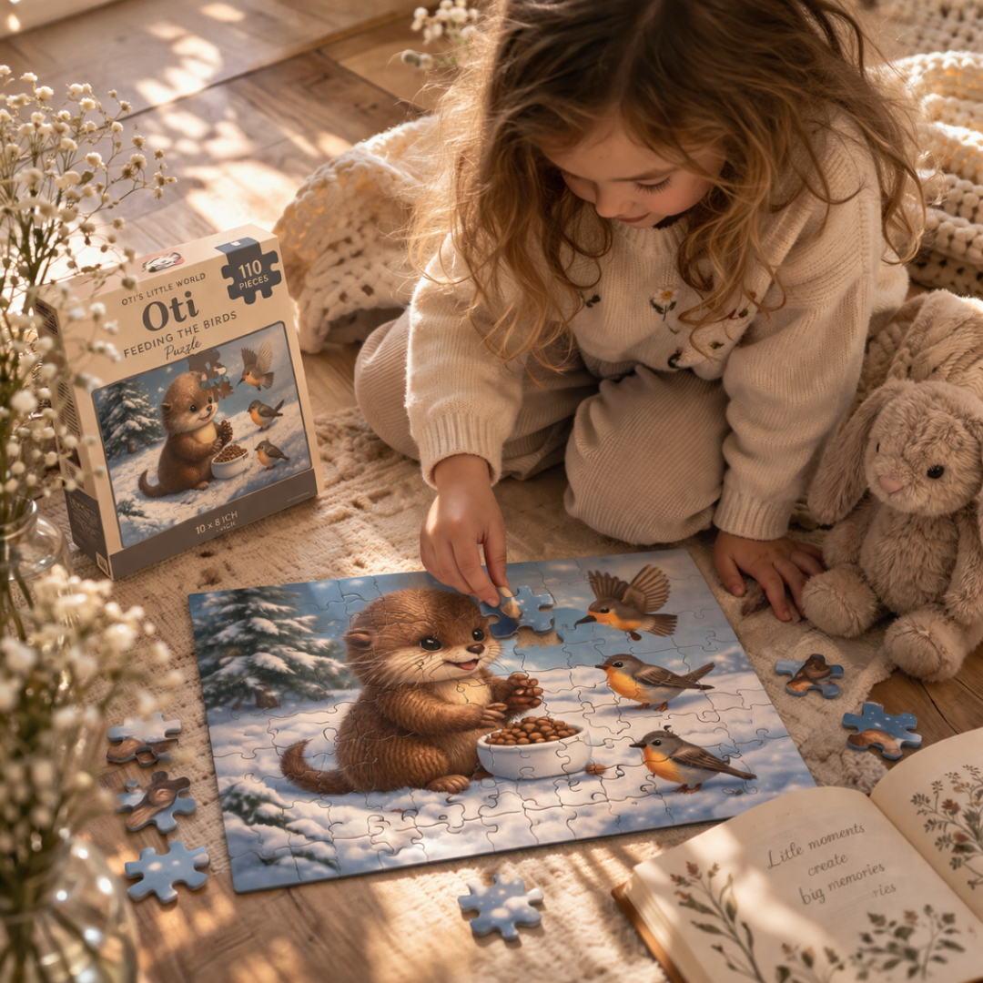 Little Otter Oti Puzzle – Cozy Winter Animal Jigsaw (30, 110, 252 Pieces)