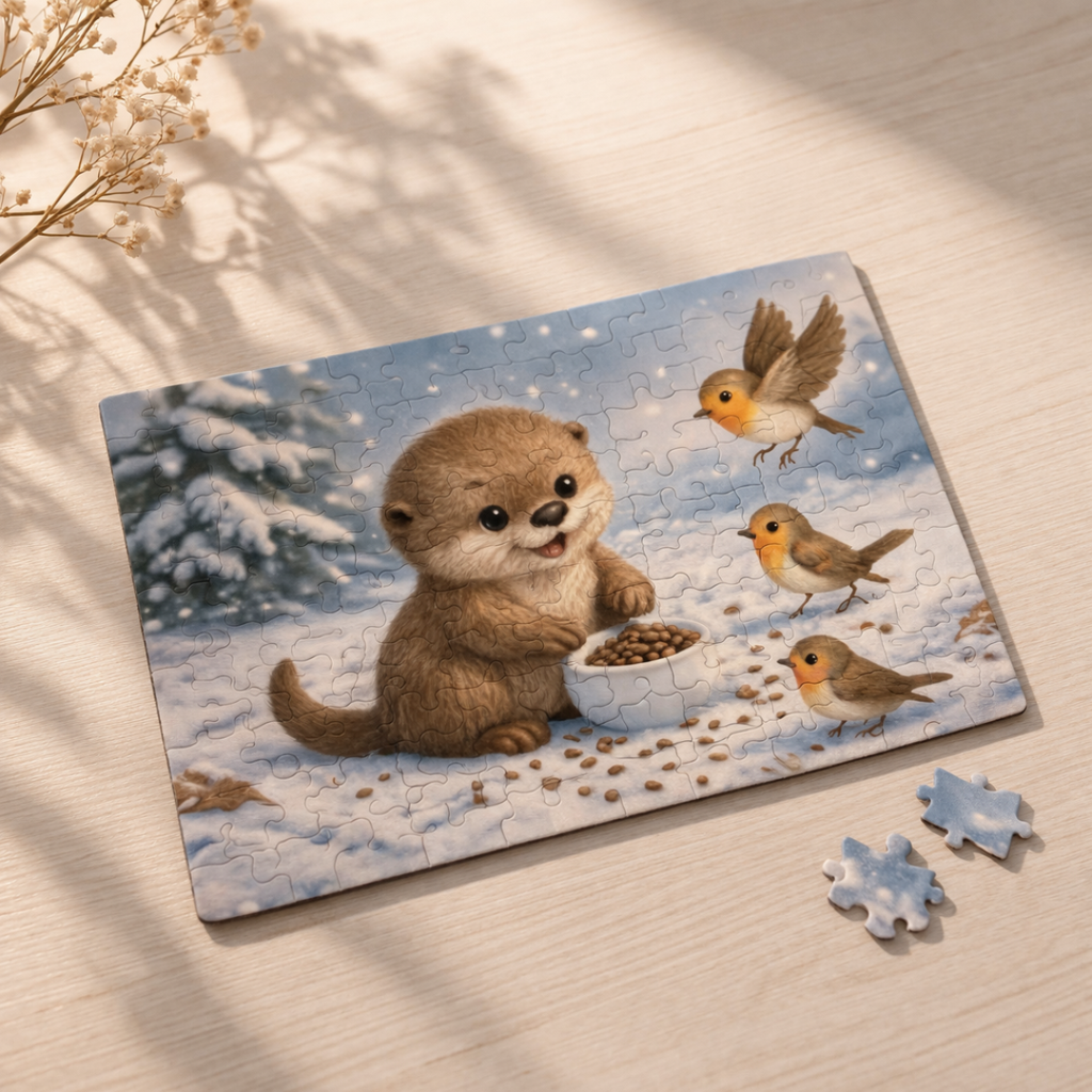 Little Otter Oti Puzzle – Cozy Winter Animal Jigsaw (30, 110, 252 Pieces)