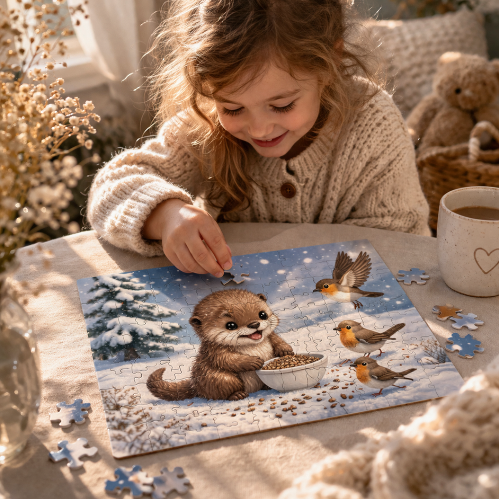Little Otter Oti Puzzle – Cozy Winter Animal Jigsaw (30, 110, 252 Pieces)